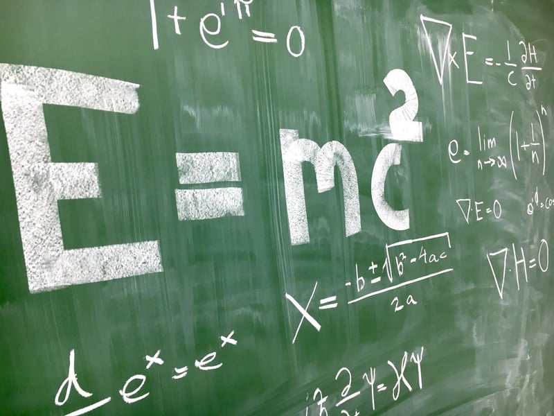 Math formula on a blackboard